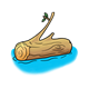 Log in Water with branch sticking out