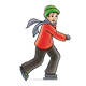 Boy in Red Coat ice skating