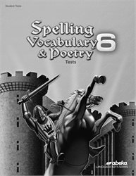 Spelling, Vocabulary, and Poetry 6 Test Book