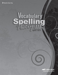 Vocabulary, Spelling, Poetry III Quiz Key