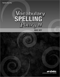 Vocabulary, Spelling, Poetry IV Quiz Key