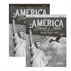 America: Land I Love Quiz and Test Key Volumes 1 and 2