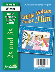 Little Voices Praise Him 2s &#38; 3s Mini Bible Memory Picture Cards