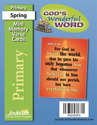 God's Wonderful Word Primary Mini Memory Verse Cards