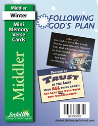 Following God's Plan Middler Mini Memory Verse Cards