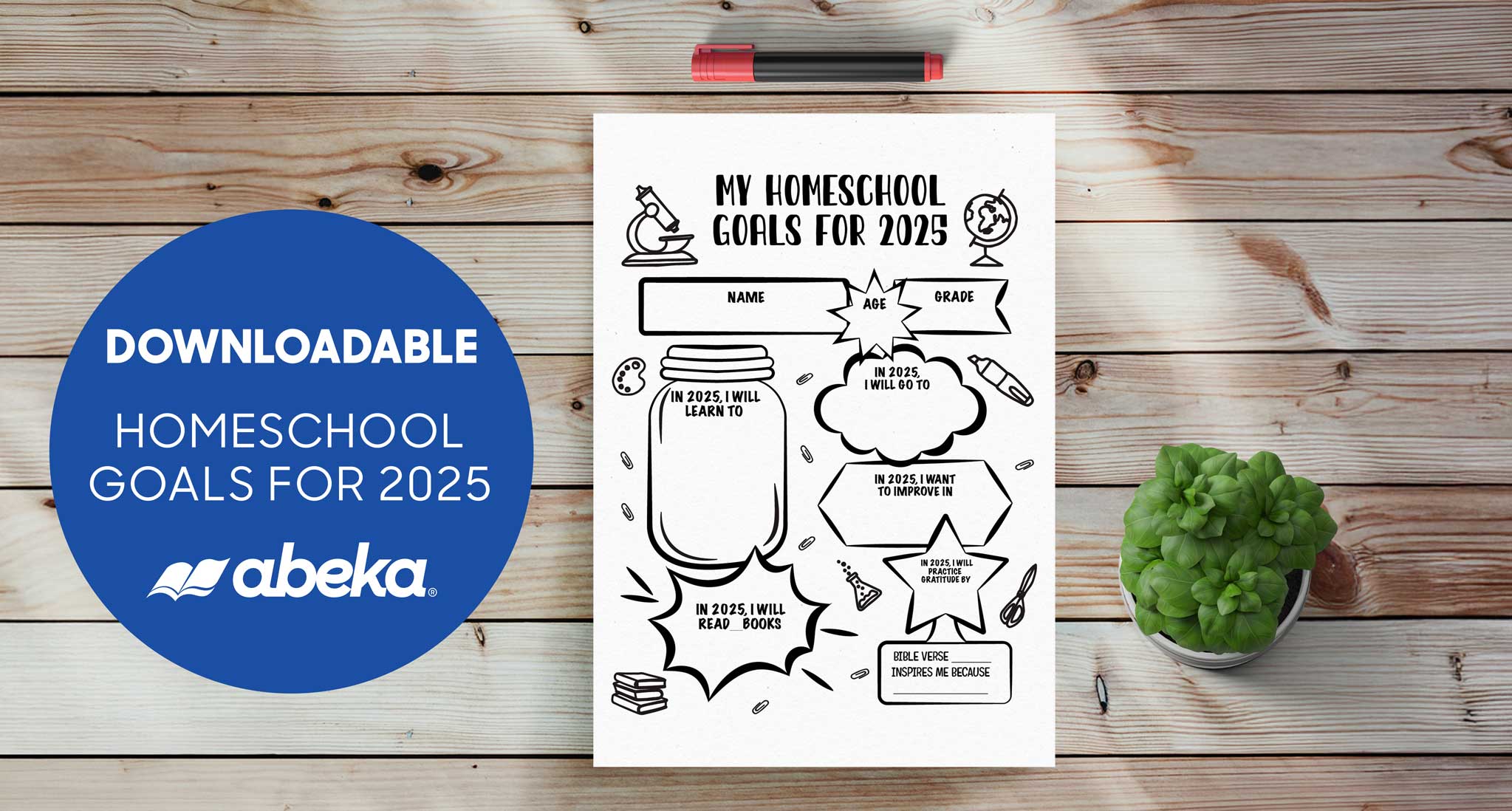 Downloadable Homeschool Goals for 2025