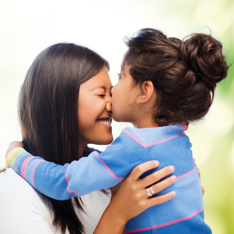 Mother Kissing Daughter