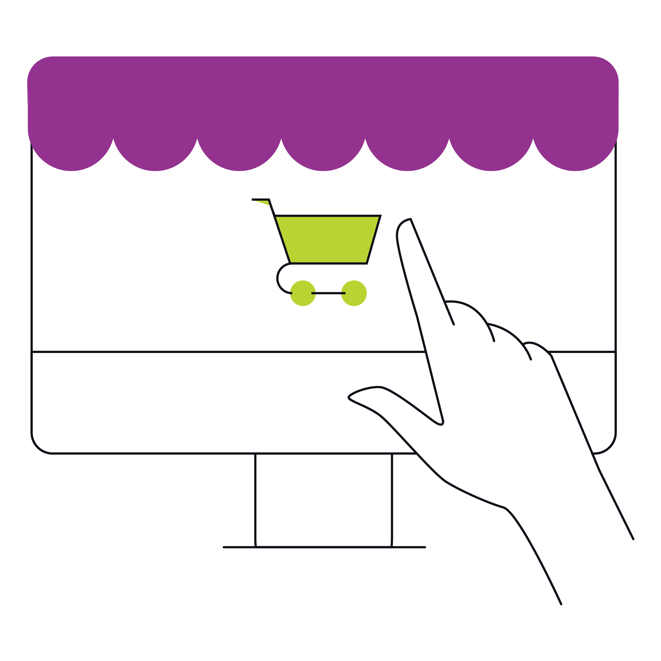 Vector of person online shopping