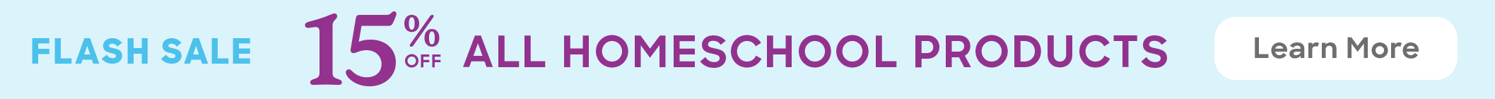 Save up to 15% on all homeschool curriculum!