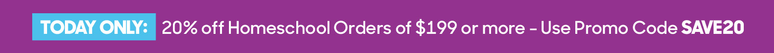 20% Off All Homeschool Products with code SAVE20