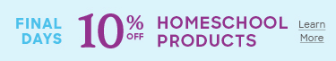 Save up to 10% on all homeschool curriculum!