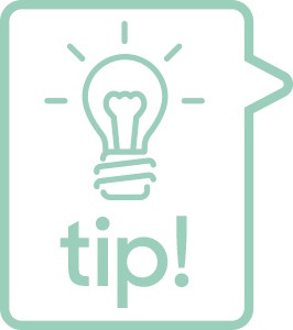 Tip icon with light bulb