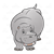 Smiling Gray Hippo Color PNG