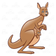 Brown Kangaroo with joey in pouch