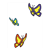 Three Butterflies Color PDF