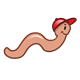 Worm with red cap