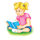 Girl sitting and reading a book