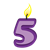 Five Candle Color PNG