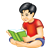 Reading Boy Color PNG