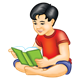Reading Boy with a green book