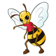 Bee with a red shirt