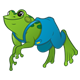 Green Frog with blue overalls