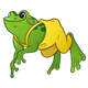 Green Frog with yellow overalls