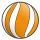 Orange Ball with white stripes
