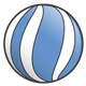 Blue Ball with white stripes