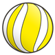 Yellow Ball with white stripes
