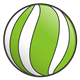Green Ball with white stripes