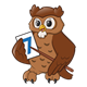 Owl Teacher with a pointer and flashcard