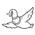 Flying Duck Line PNG