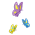 Three Butterflies Color PNG