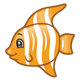 Striped Fish orange and white