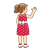 Girl Waving Color PNG