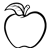 Red Apple Line PNG