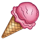 Ice-Cream Cone with pink ice-cream scoop