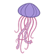 Purple Jellyfish with pink tentacles