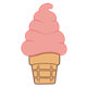 Ice-Cream Cone with pink  ice cream