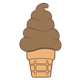 Ice-Cream Cone with brown ice cream