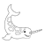 Gray Narwhal Line PNG