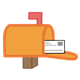 Orange Mailbox with an envelope inside