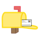 Yellow Mailbox with an envelope inside