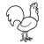 Brown Rooster Line PNG