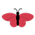 Red Butterfly Color PNG