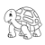 Green Turtle 1 Line PNG
