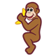 Monkey holding banana