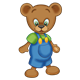 Button Bear turned and looking straight