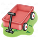 Red Wagon in green grass